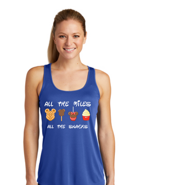 All the miles all the snacks- Ladies tank