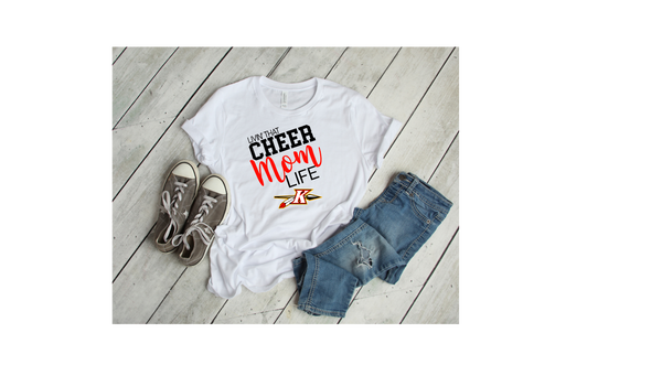 cheer mom life t-shirt