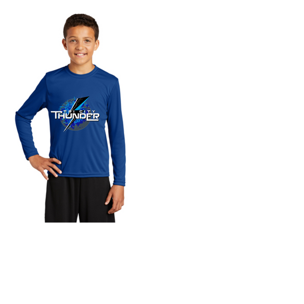 TCT long sleeve dri fit logo 3- youth