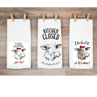 Cow theme waffle weave Kitchen towels