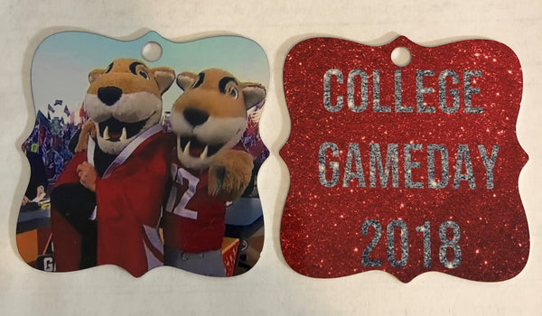 Game Day aluminum Prague shaped ornament with butch and Lee Corso