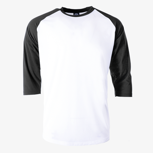 Varsity 3/4 baseball jersey black sleeves white body