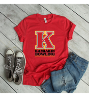 Kahs logo bowling shirt - red