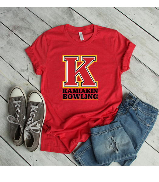 Kahs logo bowling shirt - red