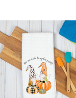 Meet me at the pumpkin patch gnome waffle weave towel