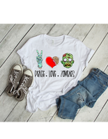 peace love and zombies unisex tee