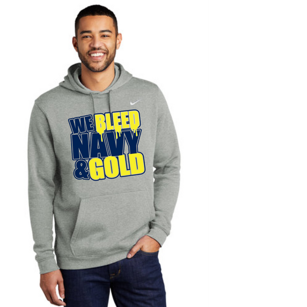 We Bleed Navy and Blue- Nike club hoodie